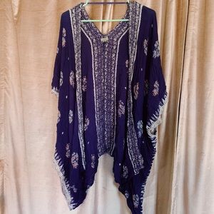 UO Ecotè Blue Crinkle Square Kimono (M\L)